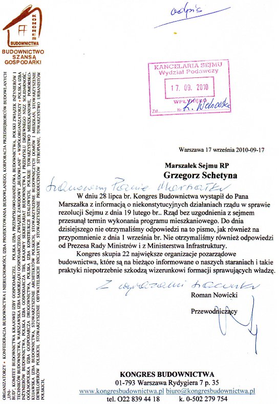 Pismo do Marszałka